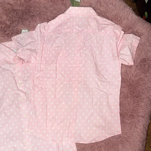 TWO - Goodfellow & Co Pink Poplin Slim Fit Short Sleeve Button Down Shirts - Picture 6 of 8